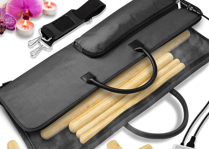 Bamboo Massage Sticks Warmer Set